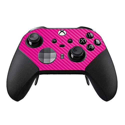 MightySkins Carbon Fiber Skin Compatible with Xbox Elite Series 2 Controller - Solid Hot Pink | Protective, Durable Textured Carbon Fiber Finish | Easy to Apply | Made in The USA