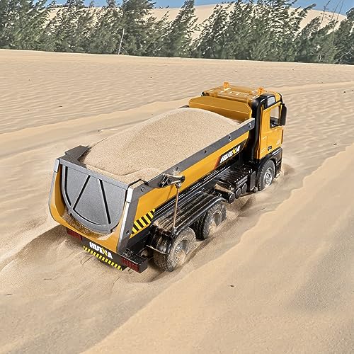 Image of RC Dump Truck Toy, 10CH Remote Control Dump Truck for Boys 4-7 8-12, Heavy Duty Metal Construction Vehicles, 20KG+ Load Capacity, Birthday Gifts Ideas for Kids Toddlers, 1 /14 Scale Toy Trucks