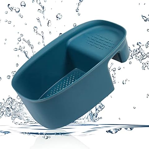 Sink Strainers Colanders, Multifunctional Drainer Basket for Kitchen Fruit Vegetable, Self-standing Leftover Food Sink Garbage Storage Strainer (Blue) Cover