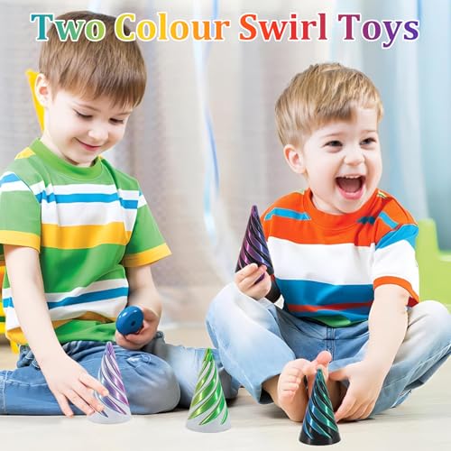 3D Gedrucktes Spiral Cone Fidget Toy 4 Stück Spiral Cone Decompression Toy Spirale Spielzeug Impossible Cone Unmögliche Spiralkegel Pyramide 3D Printed Spiral Ball Fidget Toy Für Erwachsene Und Kinder