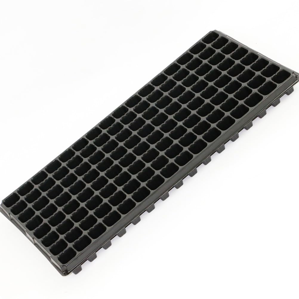 BESPORTBLE Lot de 10 Plateaux de Germination en Plastique pour semis à Plat - Plateaux de démarrage de 128 alvéoles avec Trous de Drainage pour Plantes d'intérieur en Serre, 110 g