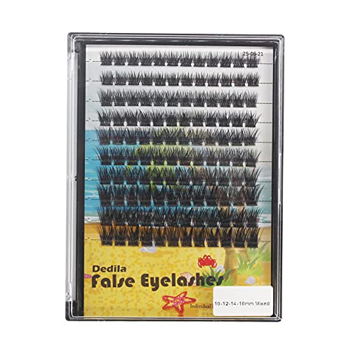 Dedila Large Pack Cluster Eyelash Extensions D Curl Wide Stem Mixed 10-12-14-16Mm /12-14-16Mm/14-16-18Mm Individual False Eyelashes Dramatic Volume Eye Lashes Set (Mixed 10-12-14-16Mm) #TOP7