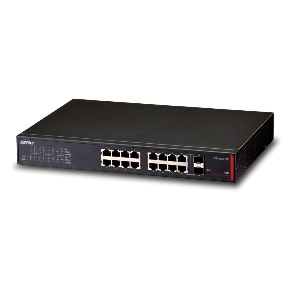 BUFFALO PoE Smart 16 Port Business Switch (BS-GS2016P)