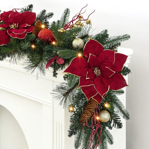 9FT Prelit Christmas Garland with Multi-Color LED Lights - image 2