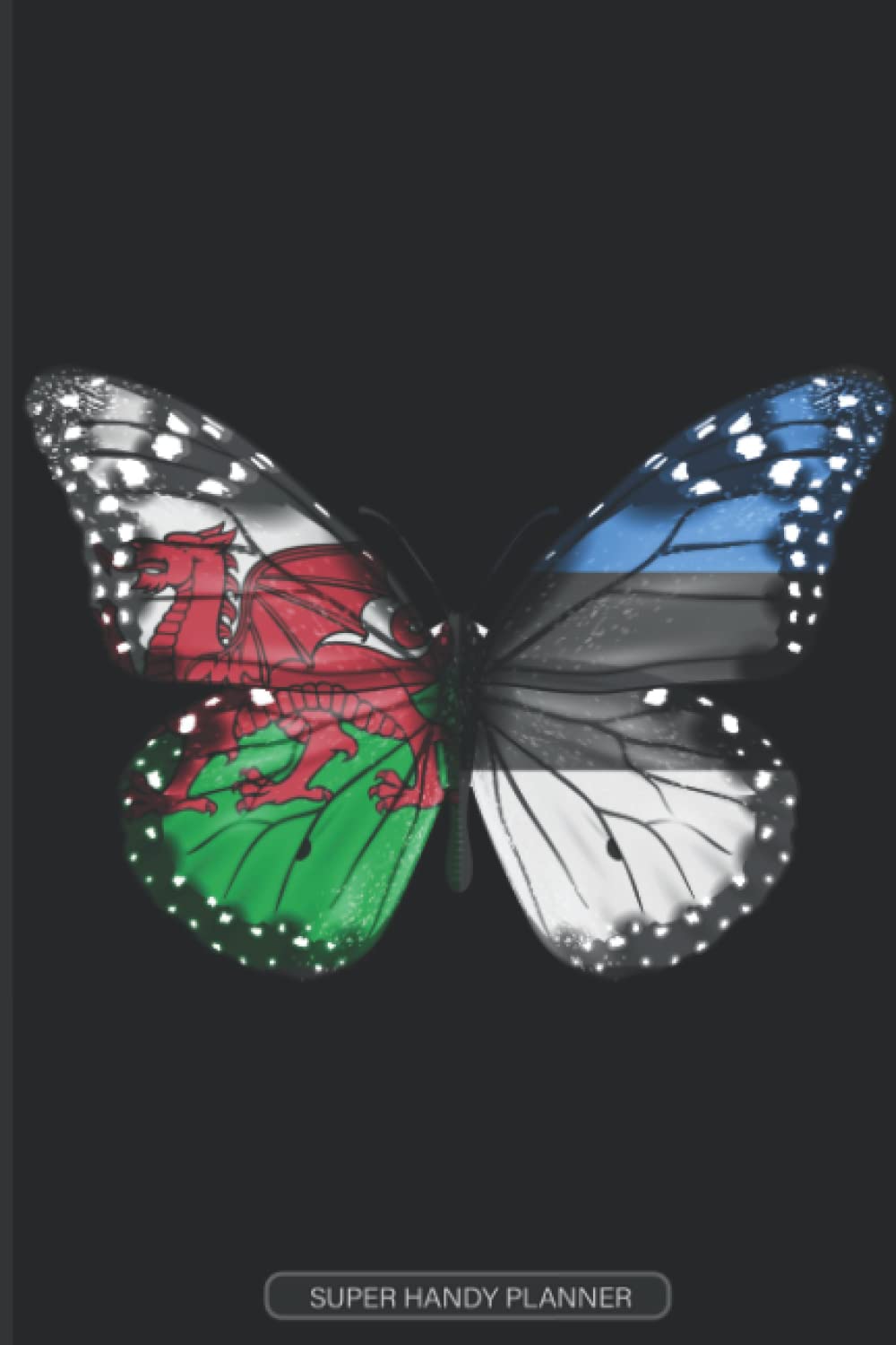 Planner: Welsh Estonian Flag Combined Butterfly Flags Of Wales Estonia