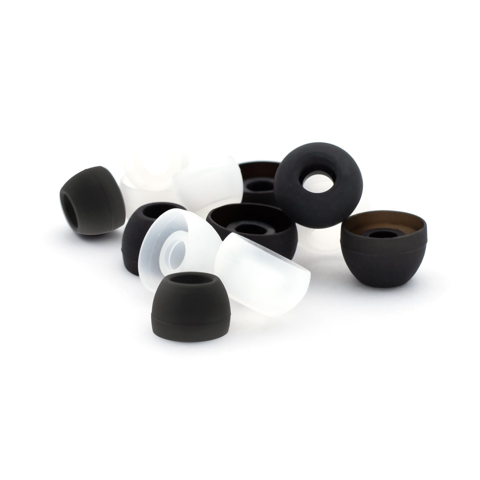 Klowcok Cuscinetti auricolari di ricambio in silicone per JBL Endurance Peak4/Peak3, 9 paia (S/M/L) (nero)