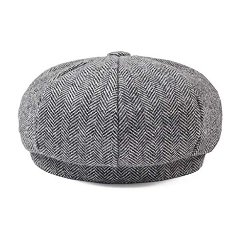 Jangoul Boys Vintage Newsboy Cap Tweed Flat Beret Cabbie Hat For Kids Toddler Pageboy (48Cm(6-24 Months), Grey) #TOP3