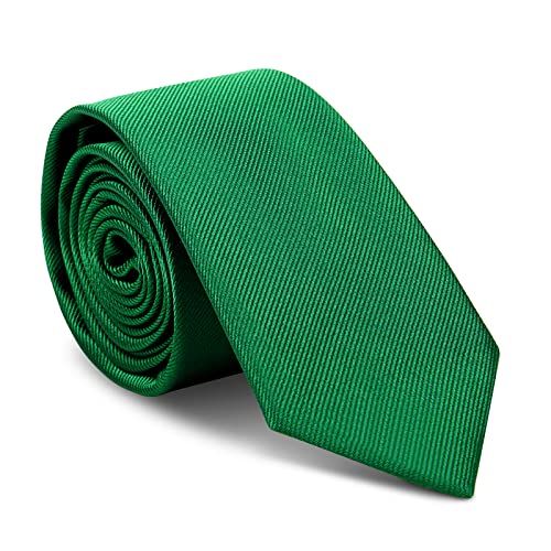 URAQT Corbatas de Hombre, 6cm, de Color Solido Clásico, 1200 Agujas, Tejido Fino a Mano, Accesorios Ropa para Business Fiesta Oficina Boda Regalo (Verde)