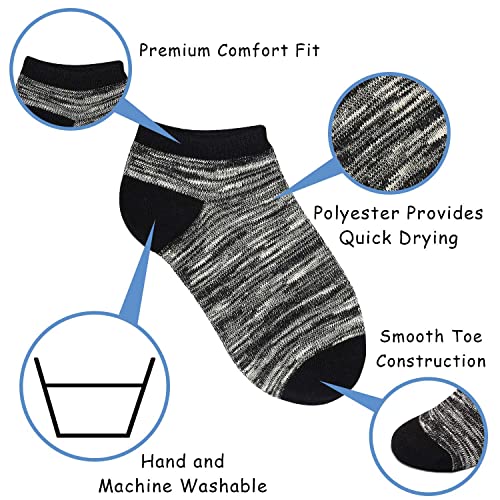 Boys Ankle Socks 12-Pack Toddler Kids Athletic Socks Low Cut Sizes for 2-10 Years2