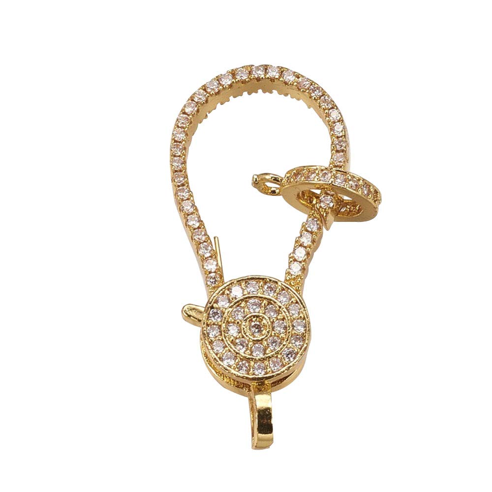 Cubic Zirconia Lobster Claw Interlocking Clasps Letter Screw Locking Carabiner