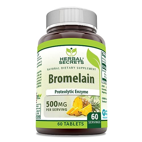 Image of Herbal Secrets Bromelain Supplement 500 Mg Tablets Supplement | Non-GMO | Gluten Free | Made in USA (60 Count)