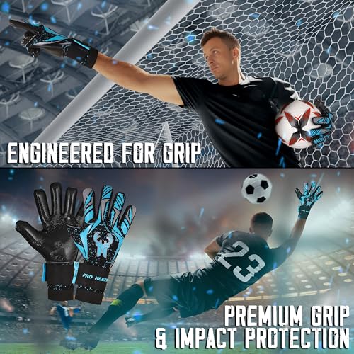 HHH Guantes de Portero de fútbol para jóvenes y Adultos, Guantes Profesionales de Portero de fútbol con Palmas Antideslizantes de látex alemán de 4 mm para los más Duros, Guantes de Portero (Talla 5) - imagen 7