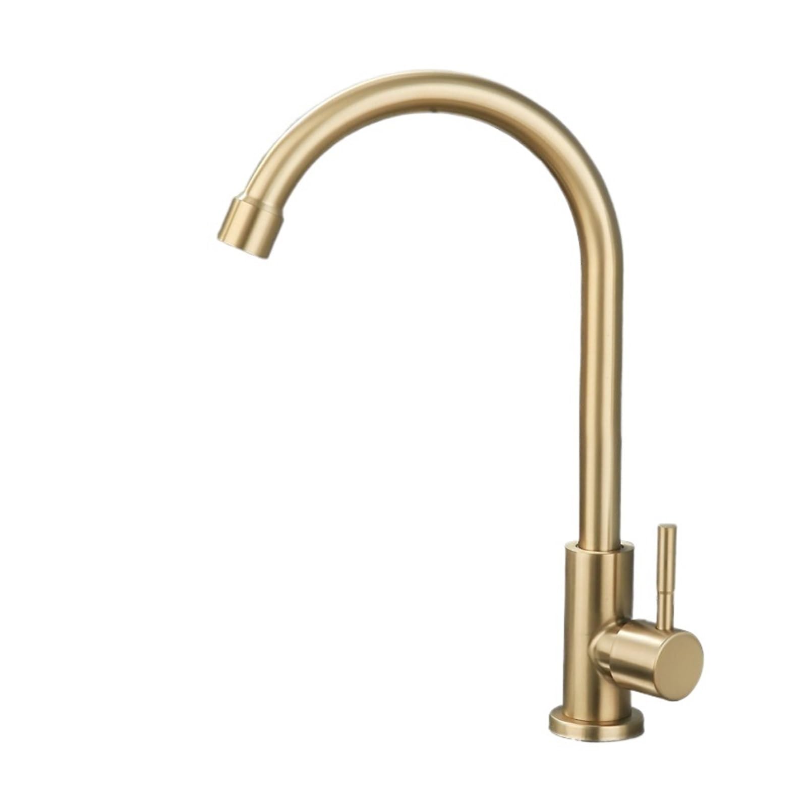 Grifo de agua fría retro con giro de 360 grados en latón macizo y oro viejo