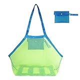 G4Free Portable Beach Mesh Tote Bag (2pack) Large &Small Sturdy Childrens' Toy Bags shell,Toys,Towels, Groceries Sand Can Ideal for Beach, Pool,Boat