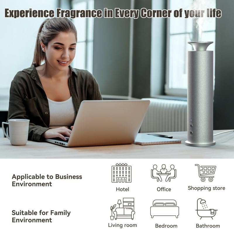 Machine Covers 12.456 Sq Ft for Home Diffusers Scent Diffuser Large Room Fragrance Capacity 3.42 Oz ZIHONGSE - Image 5