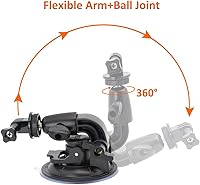 Vista 2 de Soporte de parabrisas de coche para cámara resistente con adaptador 1/4-20 para GoPro Hero Series y todas las cámaras