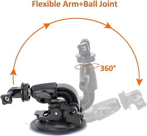 Miniatura 2 de Soporte de parabrisas de coche resistente con adaptador 1/4-20 para GoPro Hero Series y todas las cámaras
