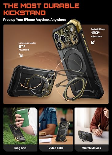 Image of SUPCASE for iPhone 17 Pro Max Case with Kickstand (Unicorn Beetle Grip), [Camera Control Cover] [Compatible with MagSafe] [Military-Grade Drop Protection] Heavy Duty Magnetic Phone Case, K2Night