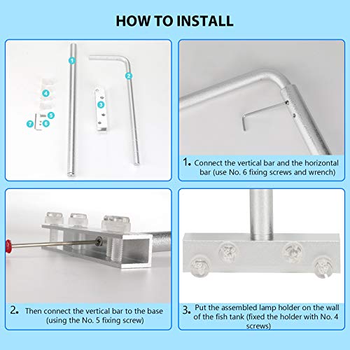 Reptile Lamp Stand Adjustable Reptile Light Stand For Turtle Tank/ Fish Tank, Stainless Steel Hanging Lamp Holder For Reptile Terrarium Heat Light #TOP7