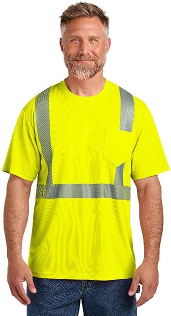 CornerStone ANSI 107 Class 2 Segmented Tape Tee | Reflective Shirt for Working Men & Women, High Visibility Safety Clothing