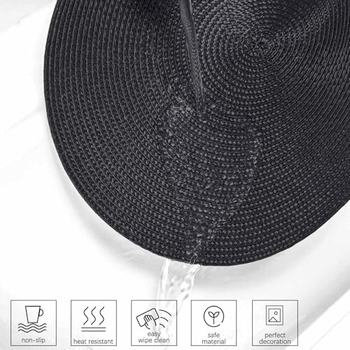 image for AHHFSMEI Round Braided Placemats 15 Inch Round Table Mats for Dining T