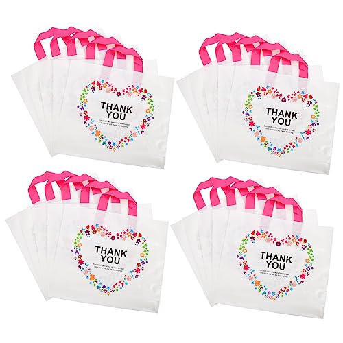 50pcs Reusable Shopping Bags Handles Thickened Portable Garment Storage Holders for Parties Weddings and Picnics Decorative Present Wrap Bags Delicate Floral Pattern