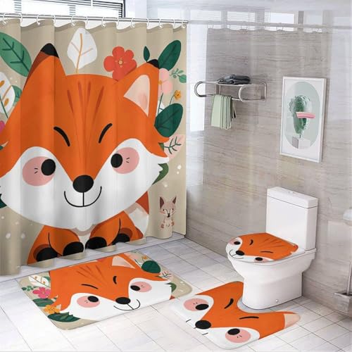 Rideaux de douche design renard textile imperméable de qualité supérieure