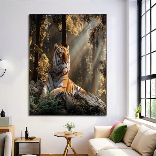 Lienzo de tigre de 70x100cm sin marco para renovar paredes vacías en salas de estar