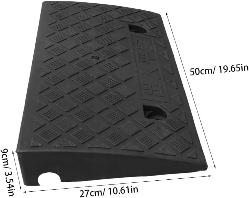 Rubber Triangle Curb Ramp 50x27x9cm Black Car Loading Ramp for Auto Scooter Motorcycle Accessory