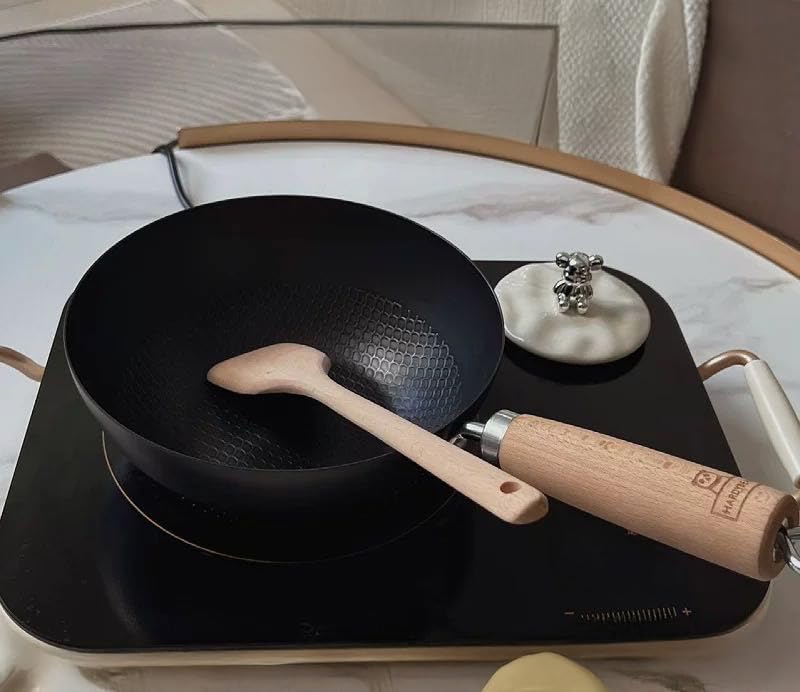 Amazon | 鉄鍋 フライパン窒化加工高純度鉄 24cmガラス蓋付き 本格中華