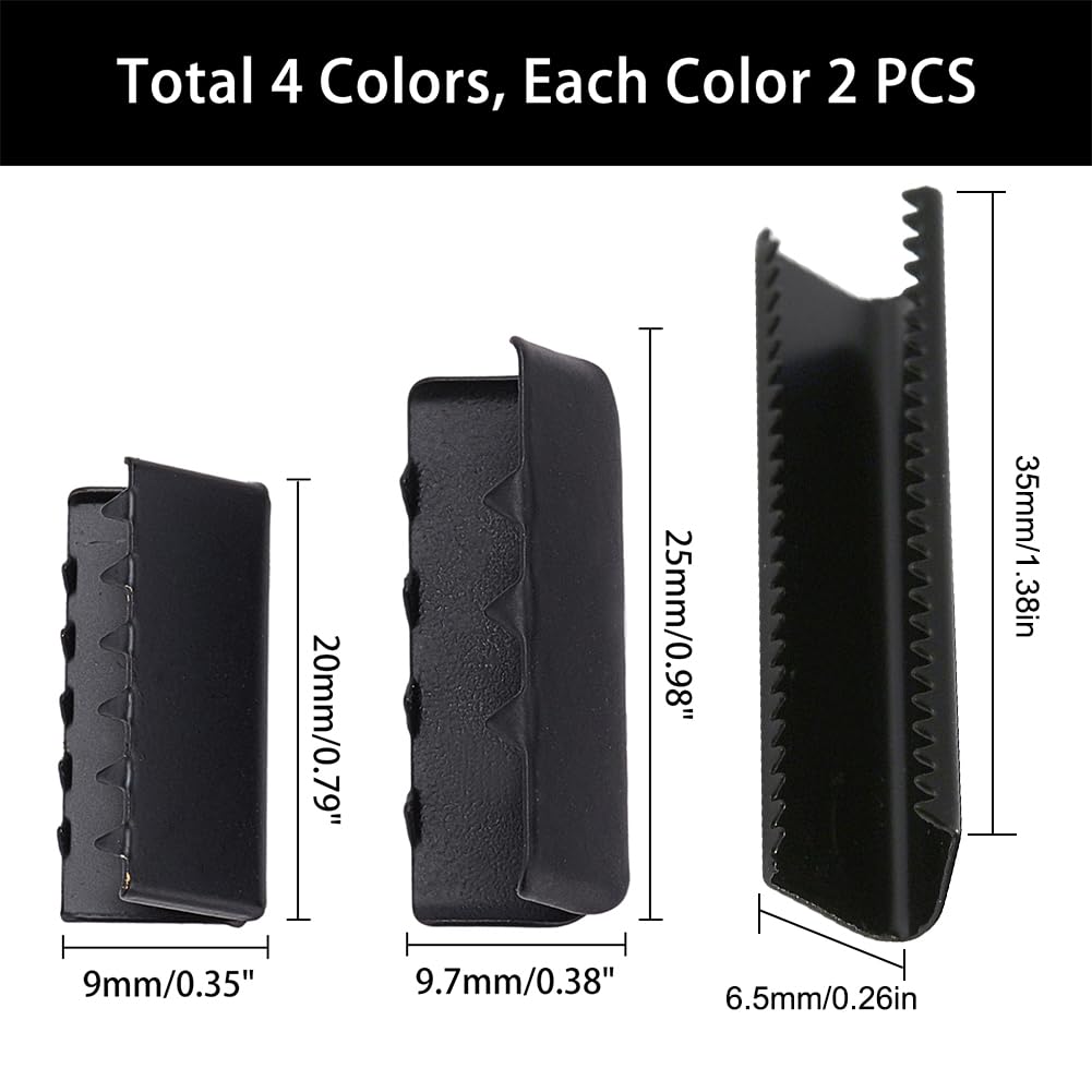 Kit 42 Chiusure A Crimpare Per Nastro - 6 Misure In Ottone Platino, Per Fai Da Te E Accessori