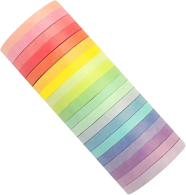 Nastro Washi Colorato 20 Pezzi - Nastri Adesivi Decorativi per DIY e Crafting