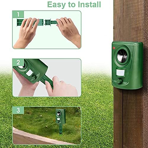 Pilmoux Cat Scarers for Gardens Cat Repellent Ultrasonic Fox Deterrents Animal Repeller Battery Powered Waterproof Motion Activated Sensor for Bird Squirrel Dog Pest Farm etc