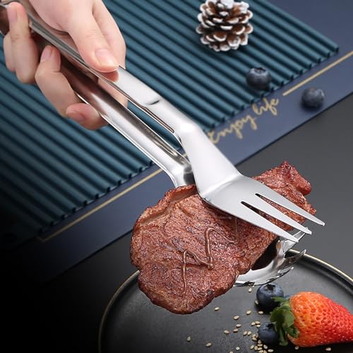 Pinzas de cocina versátiles, clip resistente para alimentos, ideal para asar y servir, perfecto para filetes, pescado y barbacoa, agarre antideslizante, resistente al calor