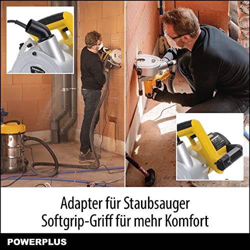 POWER plus Mauernutfräse POWX0650 - Profi Schlitzfräse mit 1800 Watt und Sägeblätter mit 150 mm Durchmesser, Professionelles Werkzeug mit einer Schnittleistung bis 45 mm