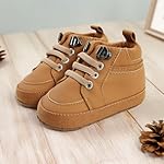 Meckior Toddler Baby Boys Girls High Tops Ankle Sneakers Soft Anti-Slip Sole PU Leather Moccasins Infant Newborn Prewalker First Walking Crib Shoes - Image 2