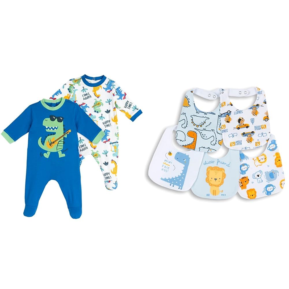 Chicco Mono de algodón+babero - Azul
