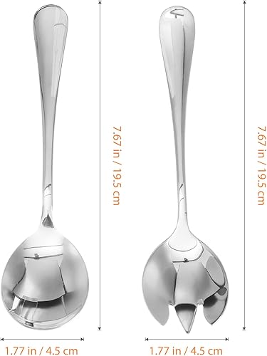 Miniatura 4 de Gatuida Servidores de ensalada juego de servir ensaladas de acero inoxidable servidores de ensalada cuchara de ensalada tenedor de ensalada paquete