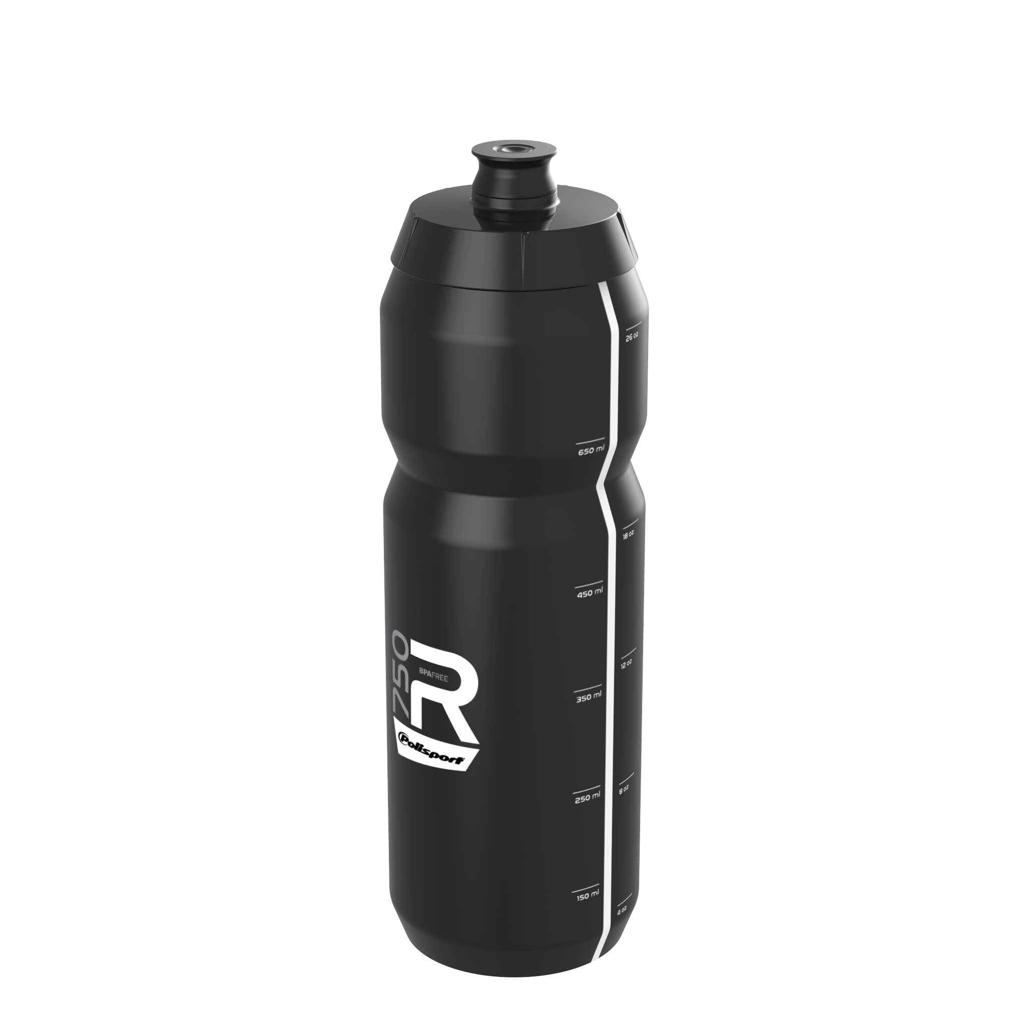 Polisport R Collection 8646300007 Bicycle Bottle Model R750 with a Capacity of 750 ml. BPA-Free Water Bottle for Cyclists in Black — image 1