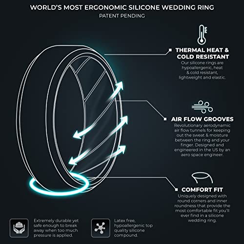 ThunderFit Silicone Wedding Rings for Men 8mm Wide 2.3mm Thick - 1/4/5/7/8 Variety Multipack2