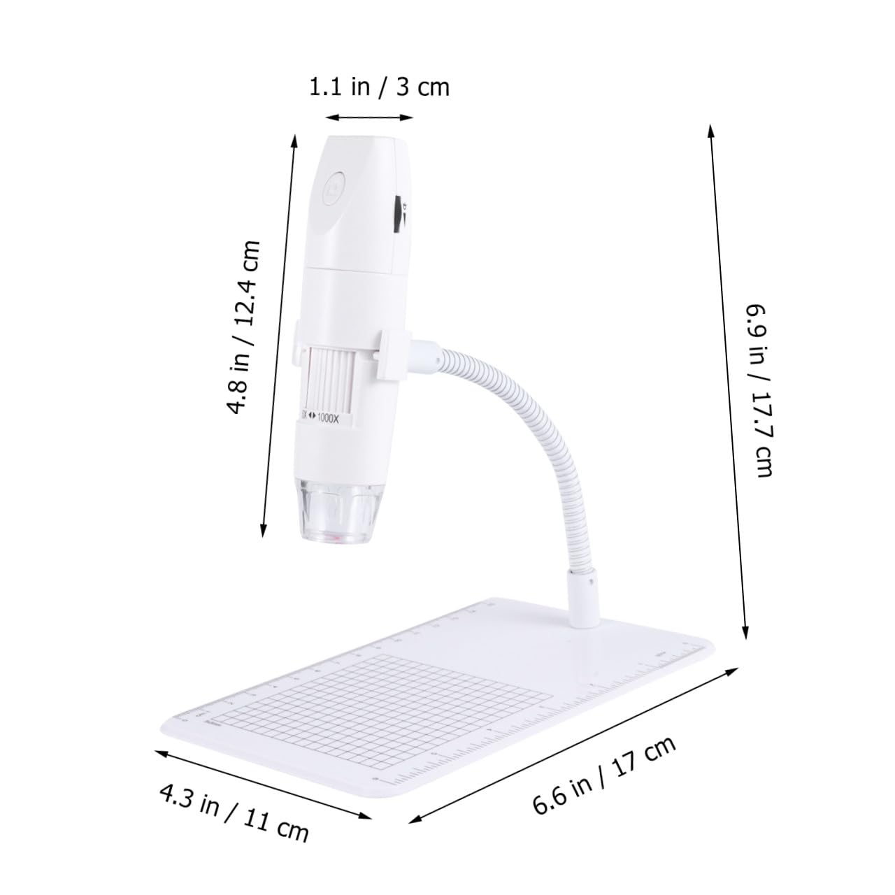 jojofuny Mikroskop Jubilerski 1000x Mikroskop do Telefonu Komórkowego Usb Przenośny Cyfrowy do Inspekcji Domowej