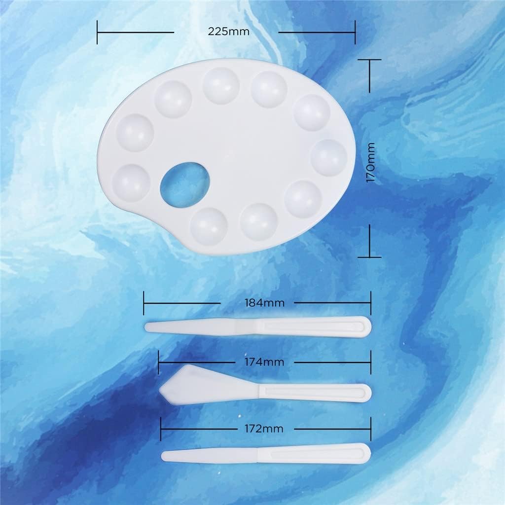 4Pcs Set Plastic Palette for Oil Watercolor Painting Artist Drawing Tools