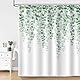 Bonhause Duschvorhang Eukalyptus Grüne Blätter Pflanze Duschvorhänge 180 x 200 cm Anti-Schimmel Wasserdicht Polyester Stoff Waschbar Bad Vorhäng für Badzimmer mit 12 Haken