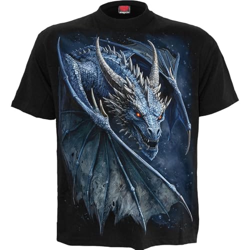 T-Shirt Dragon Spiral Storm Homme Noir en Coupe Standard Haute Qualité