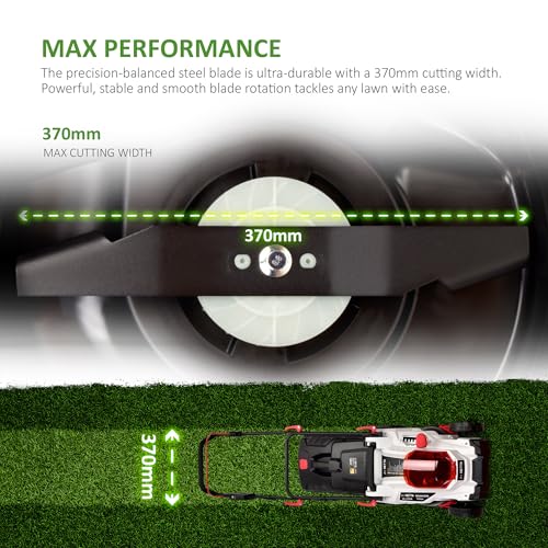 Cordless Lawnmower 40V - Brushless Motor Lawn Mower with 2x 4.0Ah Batteries & Dual Charger, 37cm Width, 6 Heights - Heavy Duty Lawnmower for Medium and Large Gardens - 35L Grass Box - Image 4