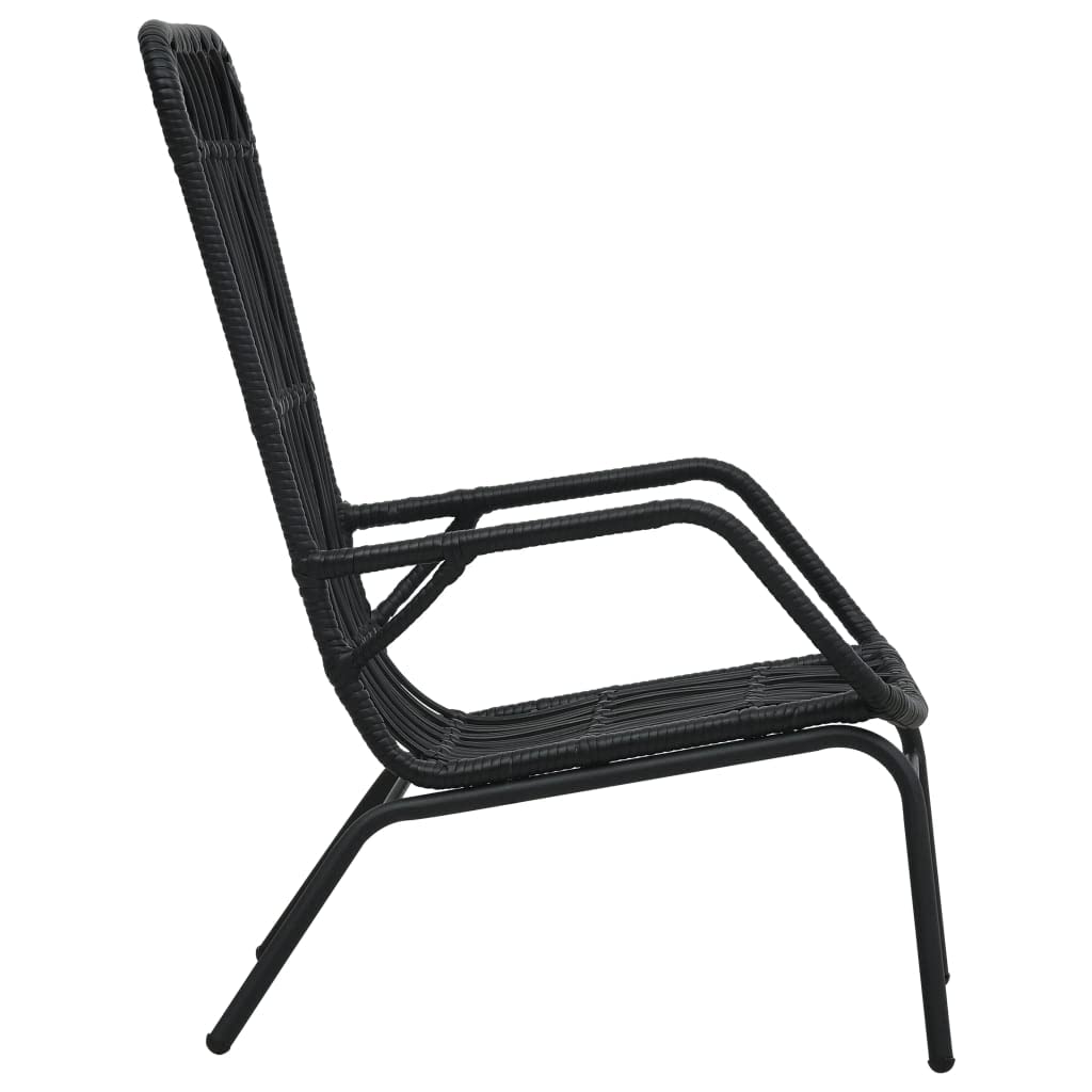vidaXL Gartenstuhl mit Armlehnen Hochlehner Stuhl Sessel Relaxstuhl Gartenmöbel Rattansessel Terrassenstuhl Balkonstuhl Poly Rattan Schwarz