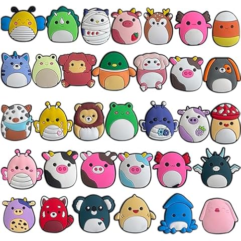 monochef Shoe Charms for Kids Adults: 33 Pack Cute Animal Cartoon Shoe Decoration Charms, Shoe Charm, Charms for Shoes Bracelet Wristband Clog Sandals Birthday Party Favors Gifts Boys Girls Teens Cover