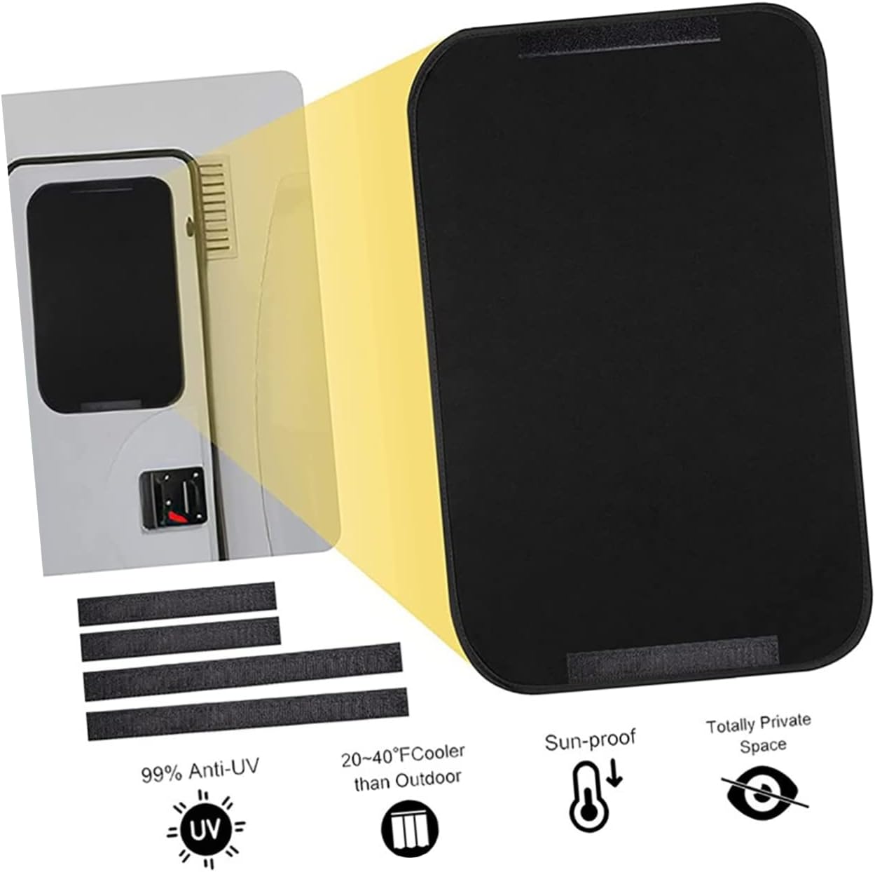 Amosfun Rv Window Shade Cover Complete Privacy Screen for Rv Windows UV Protection Easy Install Classic Design for Camping and Travel