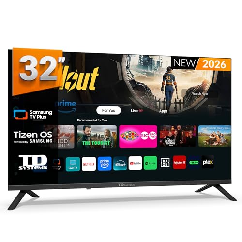 TD Systems - Smart TV 32 Pouces HD avec Tizen OS 8.0 Powered by Samsung, Télévision HDR10 avec Syntoniseur Triple, Téléviseurs 2026 | PRIME32C22TIZEN