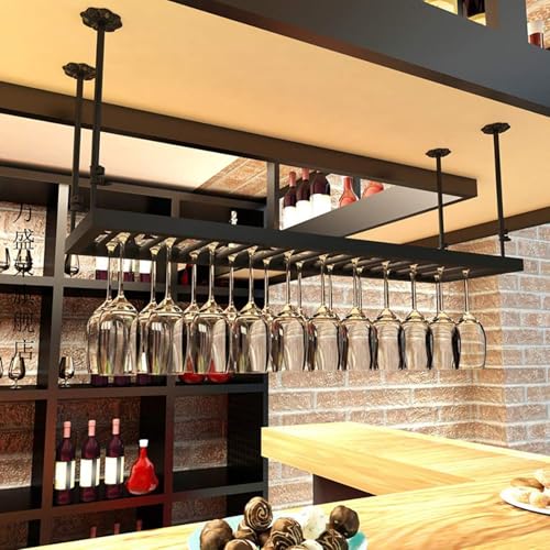 Étagère métallique suspendue pour verres à vin : créez une ambiance bar à la maison - 5